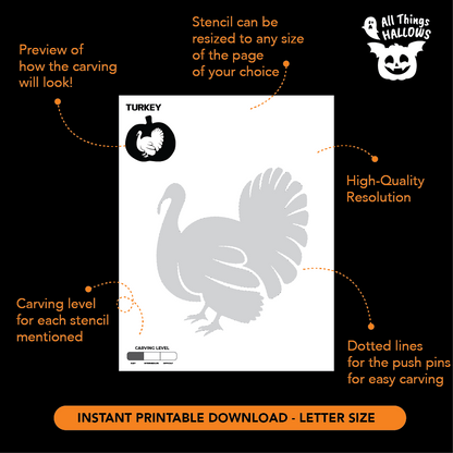 Turkey Pumpkin Stencil