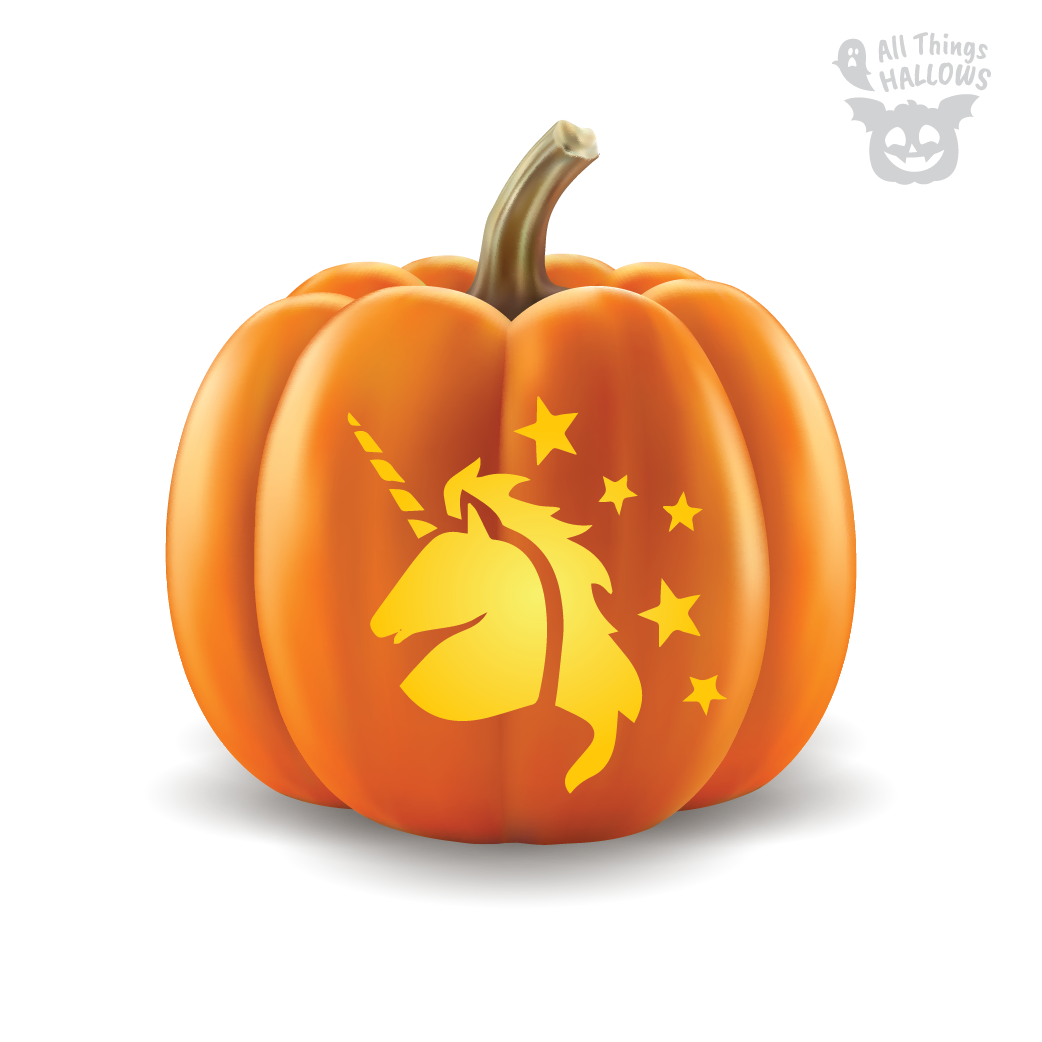 Unicorn Pumpkin Stencil