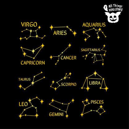 Zodiac Constellations Pumpkin Stencil