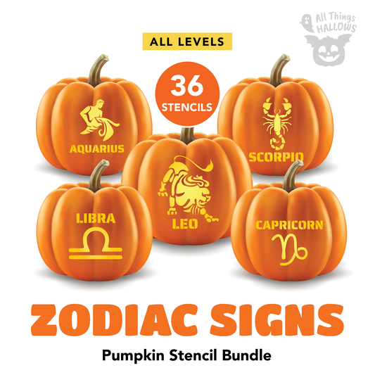 Zodiac Signs Pumpkin Stencil