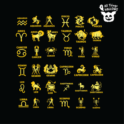 Zodiac Signs Pumpkin Stencil Bundle