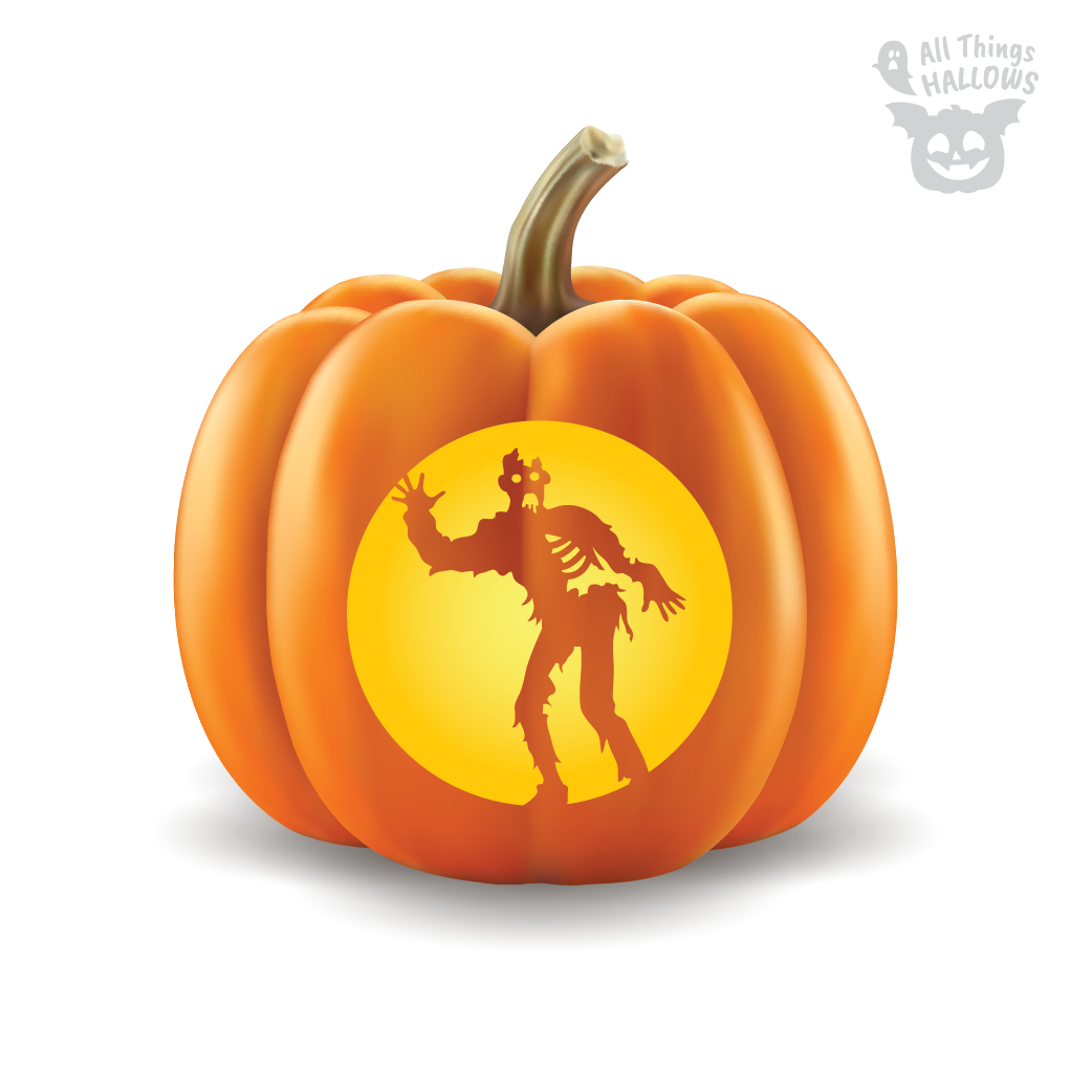 Zombie Pumpkin Stencil